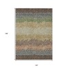 Chocolate Gray And Green Striped Washable Indoor Outdoor Area Rug - 3 of 4