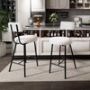 Height Bar Stools Set of 2/ Set of 4, Upholstered Counter Height Bar Chair with Round Seat - 2 of 4