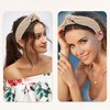 Unique Bargains Women's Bohemian Style Knotted Straw Rattan Sponge Headband Khaki Pink 2 Pcs - 2 of 4