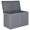 VidaXL Patio Storage Box Gray PP Rattan 47.6 gal - 4 of 4