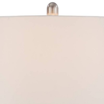 Mason Brushed Steel 3-Piece Lamp Set with White Drum Shades