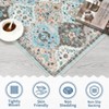Washable Non Slip Floral Print Vintage Area Rugs for Living Room Bedroom, Soft Low Pile Dining Room Carpet for Home Office - 4 of 4