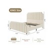 Nasitip Velvet Bed Frame-Upholstered Headboard, Footboard with Nailhead Trim, No Box Spring Needed, Solid Wood Slats, Noise Free - 4 of 4