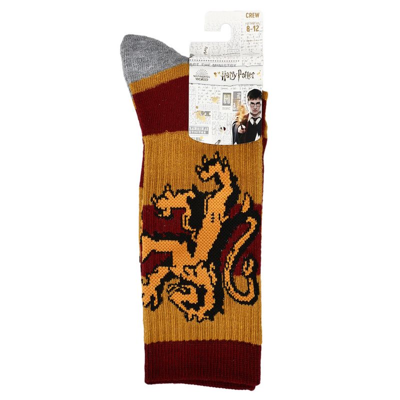 Harry Potter Gryffindor Athletic Crew Socks for Men, 3 of 4