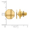 Black Bow Jewelry 14K Yellow Gold Small Striped Octagon Lapel or Tie Pin, 10mm - 2 of 3