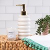 Totalee Gift Ribbed Cer Soap Dispenser Ceramic White 13 oz - 2 of 2