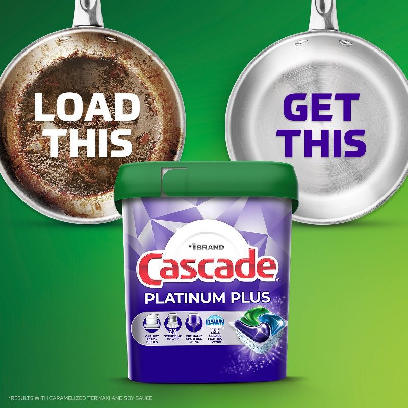 Cascade Mountain Platinum Plus Action Pacs Dishwasher Detergent - 33.8oz/52ct, 5 of 17