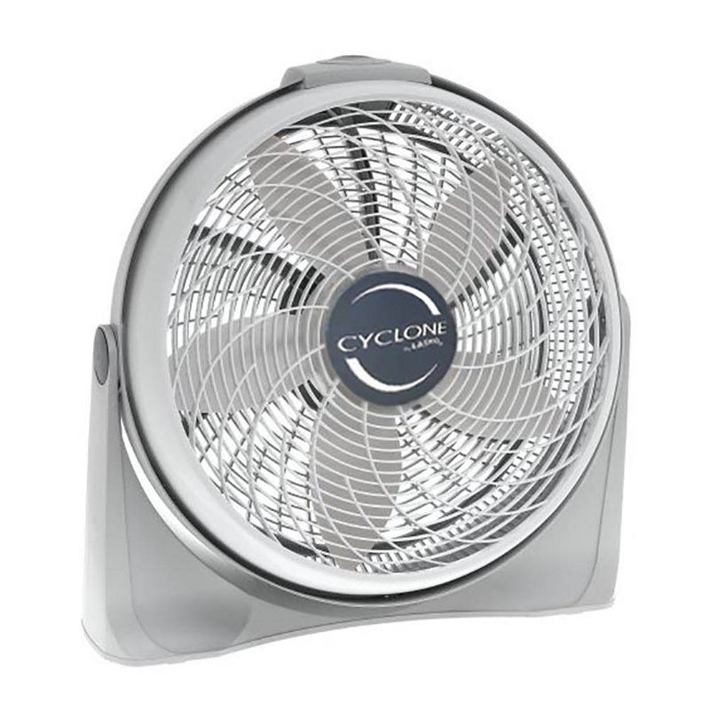 Lasko LKO-3520 20 Inch 3-Speed Cyclone Air Circulator Portable Full-Tilt Pivoting Floor or Wall Mount Fan for Large Rooms and Office, White, 5 of 7
