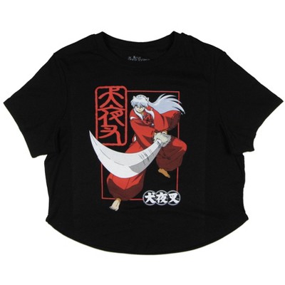 InuYasha Women's Demon Dog Cropped Junior's Adult Short Sleeve T-Shirt