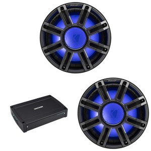 Kicker (2) 51MWF124 - MWF 12-Inch Premium Marine Subwoofer (free-air) 4-ohm & 51KXMA15001 Marine Amp Bundle - 1 of 4