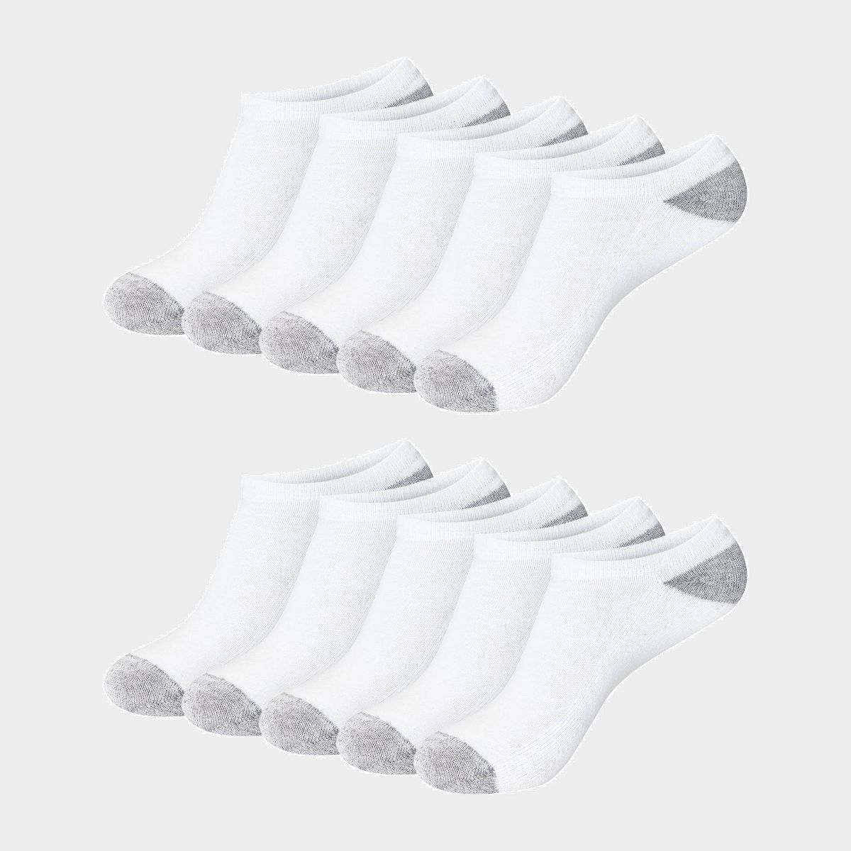 Hanes Women's Extended Size 10pk No Show Socks - 8-12