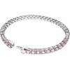 Matrix Crystal Tennis Bracelet, Round Cut Stones in Pink, Blue, Black, Clear with Multiple Metal Finishes - 4 of 4