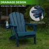 Rbied Folding Adirondack Chair with Cup Holder, Composite Adirondack Chair with Wood Texture - 3 of 4