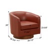 GDFStudio Langford Top Grain Leather Swivel Accent Chair - 3 of 4