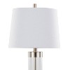 LumiSource Set of 2 Glacier 30" Contemporary Glass Table Lamp in Clear Glass and Brushed Nickel with White Linen Shade from Grandview Gallery - 4 of 4