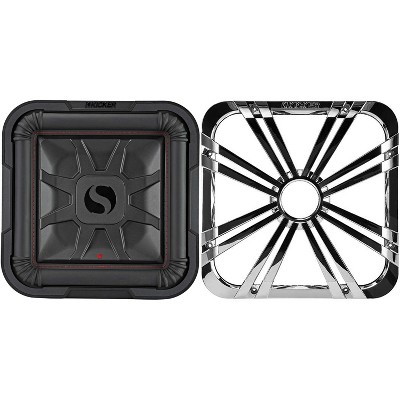 Kicker 46L7T124 L7T L7-Thin 12-Inch (30cm) Subwoofer, Dual Voice Coil, 4-Ohm, 600 Watt w/ Chrome LED Grill Bundle