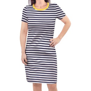 Touched by Nature Womens Organic Cotton Short-Sleeve Dress, Navy Yellow - 1 of 1