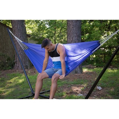 Royal Blue Nylon Packable Hammock with Multi-Strand Suspension