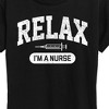 Women's - Instant Message - Relax I'm A Nurse Short Sleeve Graphic T-Shirt - 2 of 4