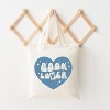 City Creek Prints Book Lover Blue Heart Canvas Tote Bag - 15x16 - Natural - 2 of 2