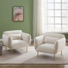 Dolonm Oversized Velvet Accent Chair - Plush Fabric Armchair with Sturdy Metal Legs for Living Room, Bedroom & Apartment, Beige - 3 of 4