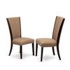 East West Furniture A dining set of 2 great kitchen chairs using Linen Fabric Light Sable color and a wonderful Square kitchen table with Mahogany - 2 of 4