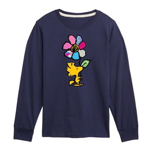 Boys' - Peanuts - Woodstock With Flower And Pattern Long Sleeve Graphic T-Shirt - 1 of 4