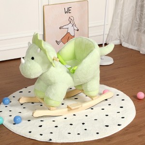 Whisen Toddler Rocking Horse for 1-3 Years Old, Soft Plush Fabric, Safety Belt & Footrests, Steel Frame Support - 1 of 4