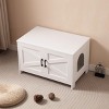 LAOTIES Wooden Cat Litter Box Enclosure,Hidden Litter Box Furniture with Barn Doors,Indoor Cat House And End Table - 3 of 4
