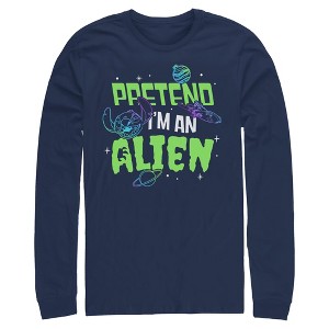 Mens Lilo & Stitch Pretend I'm An Alien Long Sleeve Shirt - 1 of 4