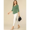 INSPIRE CHIC Women's Polka Dots 3/4 Sleeve Casual Button Front Shirt - 3 of 4