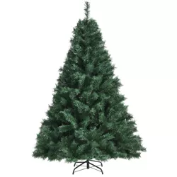 Costway 5Ft/6Ft/7Ft PVC Hinged Artificial Christmas Tree 410/648/968 Tips Holiday Decor with Metal Stand