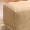 Stretch Pique Ottoman Slipcover Cream - Sure Fit: Elastic-Fit Bottom, Indoor Use, Machine Washable - 2 of 4