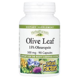 Natural Factors HerbalFactors®, Olive Leaf, 500 mg, 90 Capsules - 1 of 3