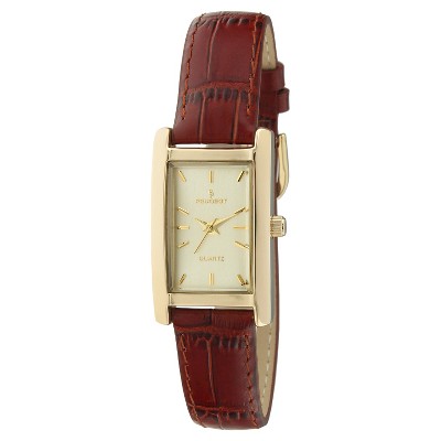 brown leather band watch