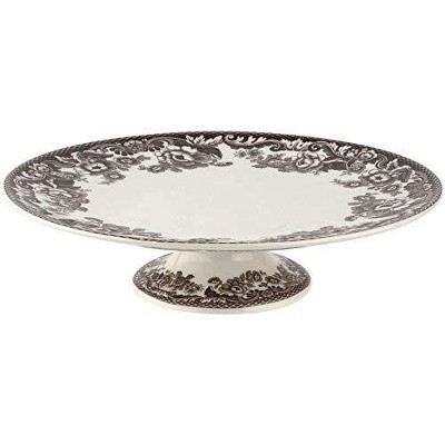 Spode Delamere Footed Cake Plate 10.5" British Floral Fine Porcelain Thanksgiving Dessert Stand, Serving Decorative Accent Holiday
