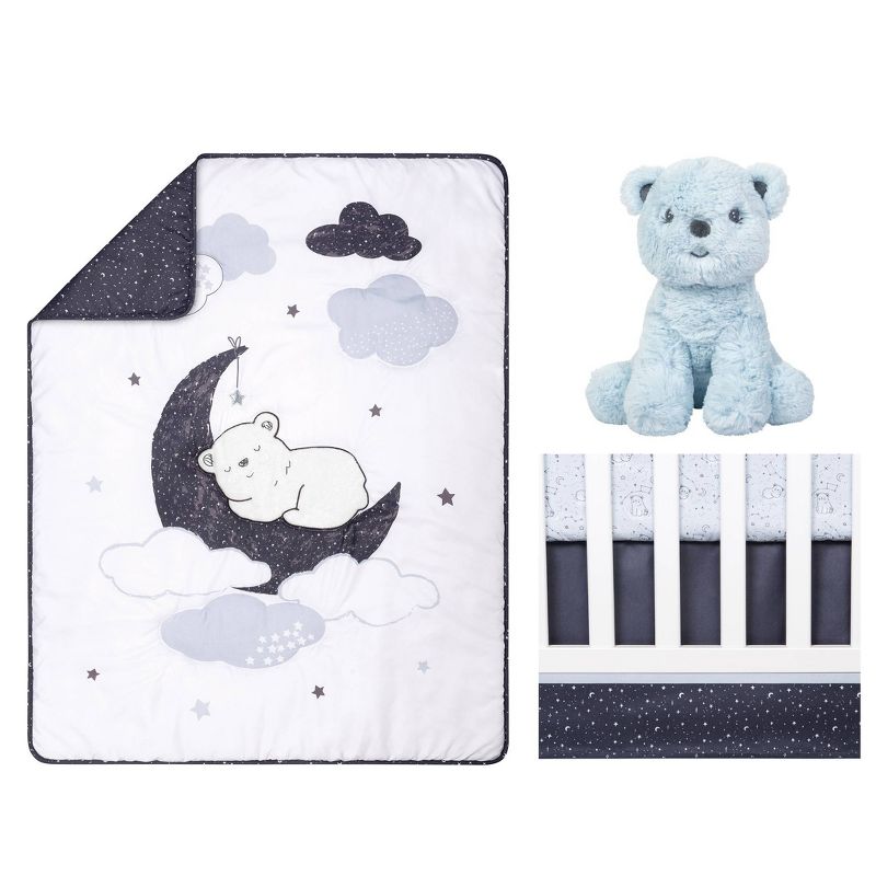 Sammy &#38; Lou Bearly Dreaming Baby Nursery Crib Bedding Set - 4pc, 1 of 10