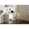 Amyra Computer Desk Pure White - South Shore: Laminated Workstation with Storage, Meets ASTM Standards - 3 of 4