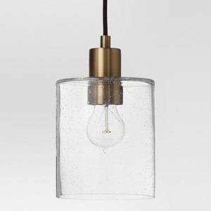 Hudson Industrial Pendant Ceiling Light Brass Lamp Only - Threshold