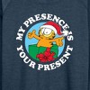 Women's - Garfield - My Presence Is Your Present Lightweight French Terry Wide Neck Long Sleeve Shirt - 2 of 4