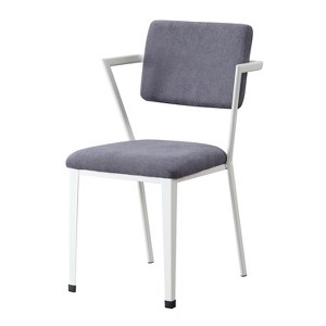 TiramisuBest Grey & White Fabric Open-Back Office Chair: Breathable, Padded Seat, Metal Frame - 1 of 4