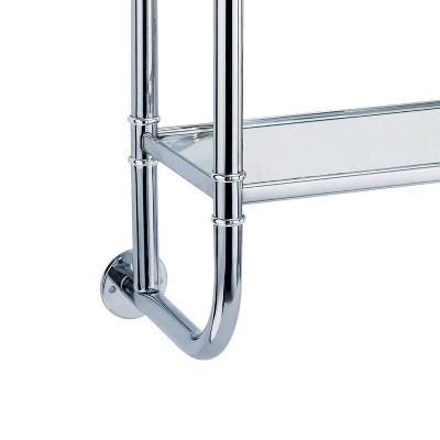 Chrome and Glass Two-Tier Wall Mounted Bathroom Shelf