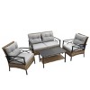 4-Pieces Patio Seating Set With Metal Frame,Cushion And Rectangle Coffee Table,Outdoor Furniture,Rarran Patio Conversation Set -Maison Boucle - 2 of 4