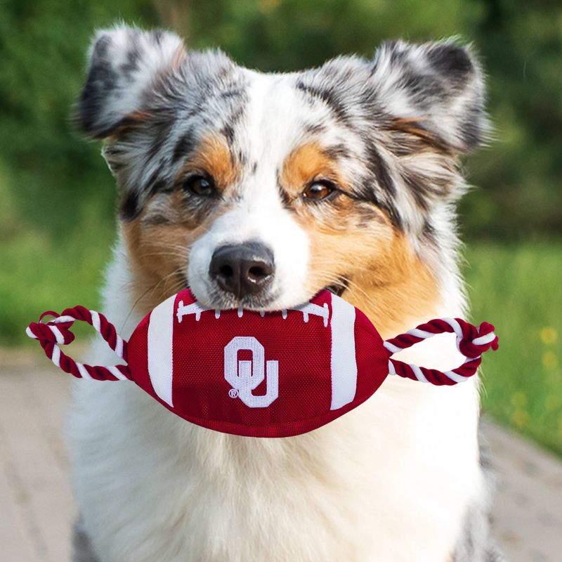 NCAA Oklahoma Sooners Nylon Football Dog Toy, 3 of 5