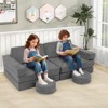 Costway 14 PCS Modular Kids Play Couch Child Sectional Sofa Toddler Soft Playset Blue/Gray/Yellow - 4 of 4