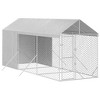 vidaXL Outdoor Dog Kennel Silver Galvanized steel 6.6 x 19.7 x 8.2 ft - 3 of 4