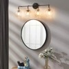POWLIG Modern Vanity Light - Dimmable Bathroom Wall Sconce with Clear Glass Shades, Perfect for Mirror Lighting - 3 of 4