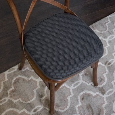 Black Memory Foam Rounded Square Chair Cushions, 16" x 16" (4-Pack)