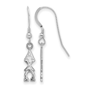 Black Bow Jewelry Sterling Silver Alpha Chi Omega Greek Life Dangle Earrings - 1 of 3