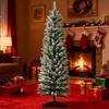 Racxily Slim Snow Flocked Christmas Tree, Realistic Artificial Pencil Tree for Holiday Decor - 4 of 4